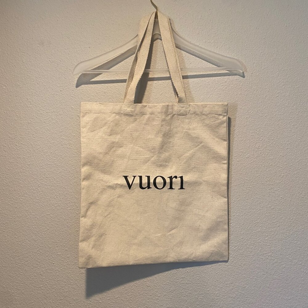 Vuori Canvas Tote‎ Bag 16x5 Beige – “The Rise. The Shine.” Logo